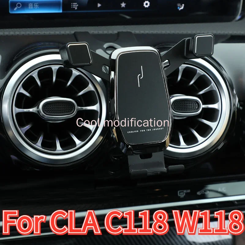 Držiak telefónu automobilov pre Mercedes-Benz CLA C118 W118 CLA250 200 220 AMG TELEFÓN PLAFIE VNÚTORNÉ Vzduchové vývody navigáciu 2020 2020