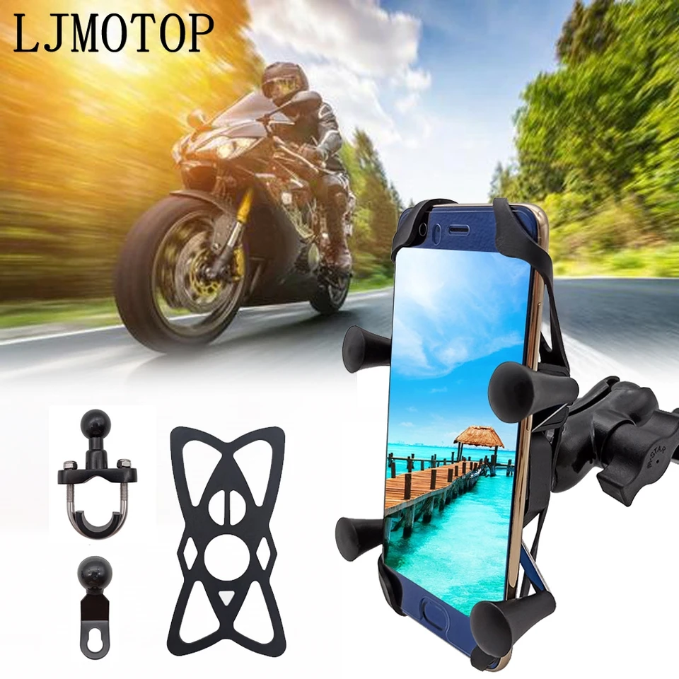 Držiak telefónu GPS na splatné motocykle Káblové Universal Mount USB pre Yamaha FZR400 RR / RRSP XMAX 300 Iron Max FZ600