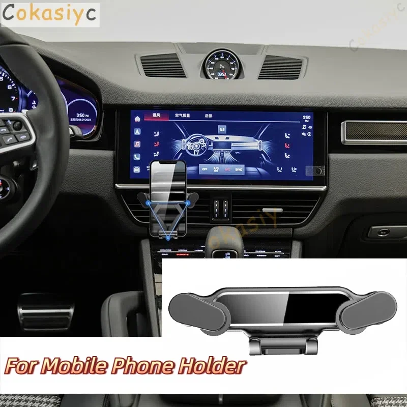 Držiak telefónu Gravity Car pre Porsche Macan Panamera Cayenne Air Vet Clip Mount Mobile Mobile Stand GPS podporuje príslušenstvo