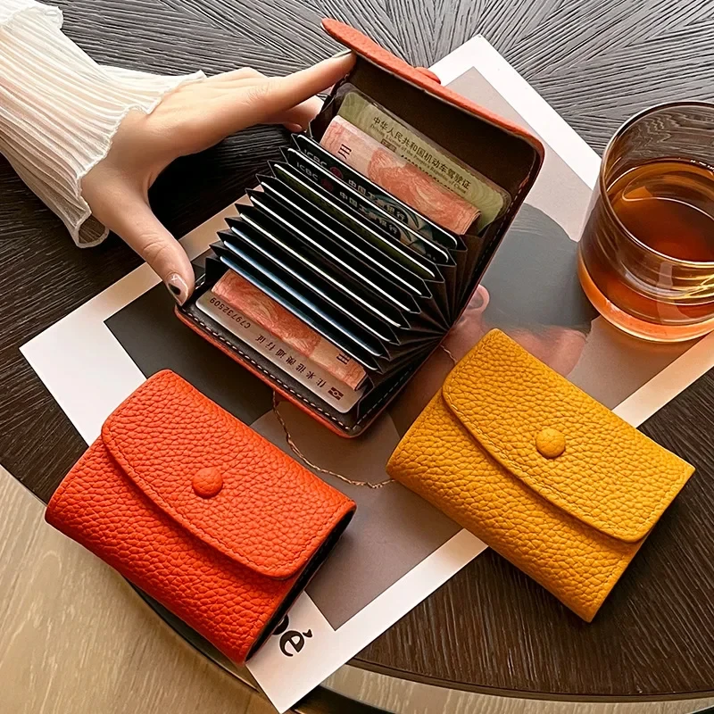 Držiteľ kariet s viacerými kartami vintage PU Leather Messenger Cabel Credit ID Storage Peňažná peňaženka Licencia Licencia Vákak s prackou