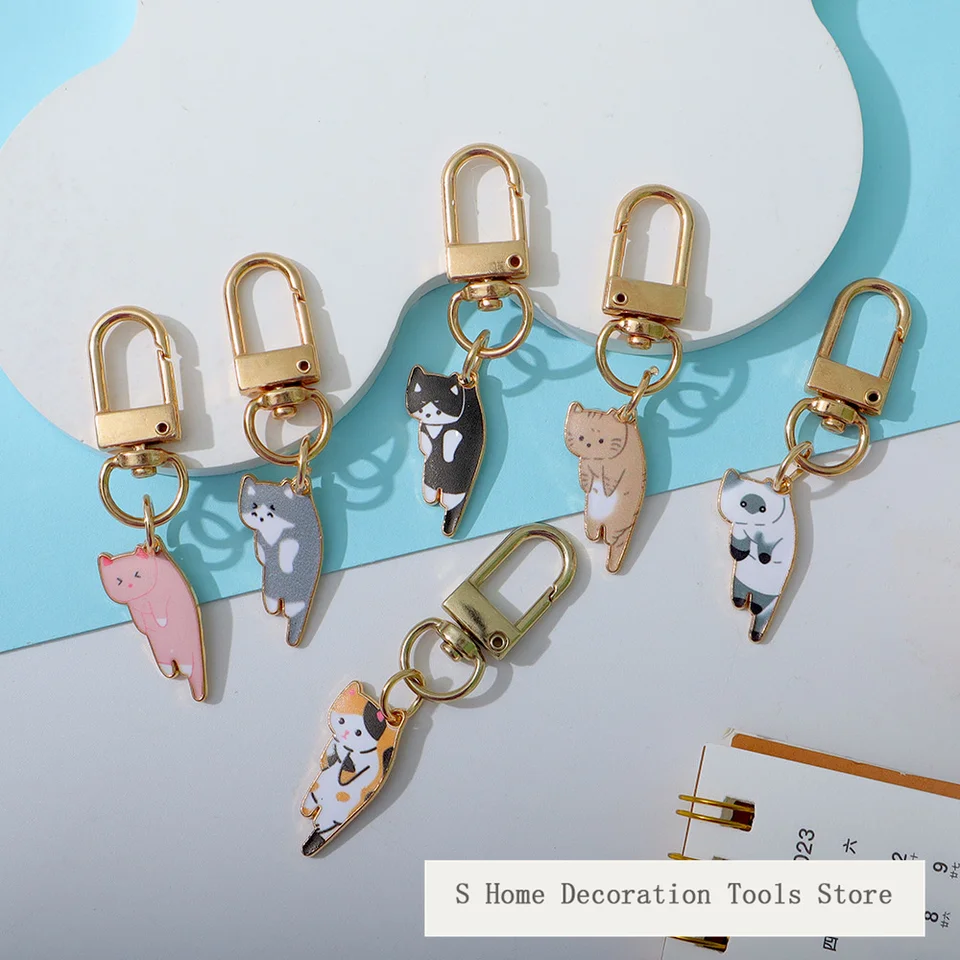 Držiteľ mačacieho kľúča smalt mačka keychain zvierací kľúče prsteň pár kľúče reťazce pre dievčatá darčeky Bag prívesok šperky domov dekor