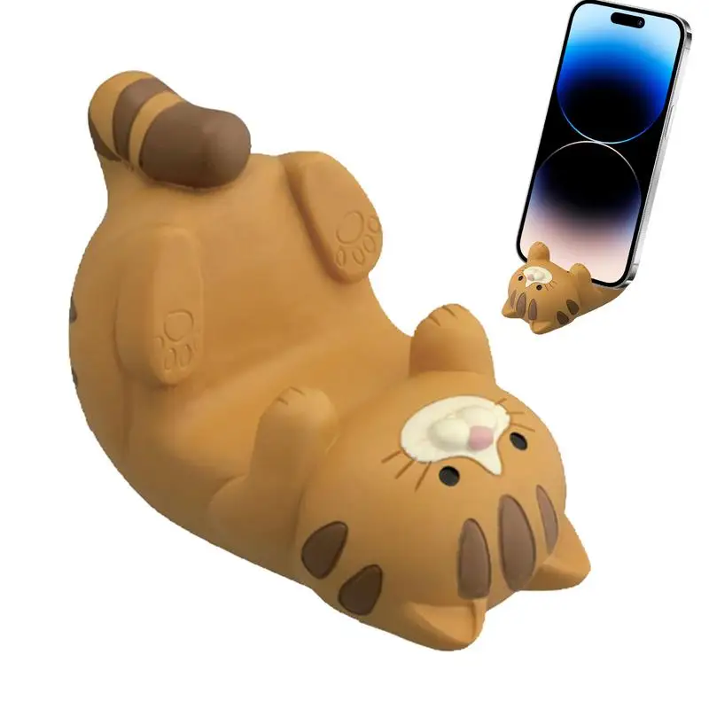 Držiteľ mačiek Miniatúrny roztomilý telefón Mount Resin Roztomilé remeselnícke ozdoby Držiteľ telefónu Creative Telefón stojan pre mobilné telefóny domov