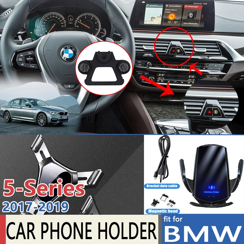 Držiteľ mobilných telefónov pre BMW 5 Series G30 G31 2017 2018 2019 nabíjacie príslušenstvo na nabíjanie telefónu pre iPhone Huawei
