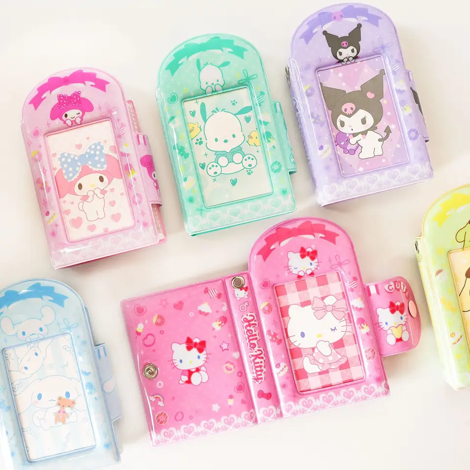 Držiteľ Photocard Sanrio Photocard Kawaii Hello Kitty Mini Picture Album Anime Kuromi Card Storage Bag Cartoon Idol Cards Zhromaždenie kníh darček