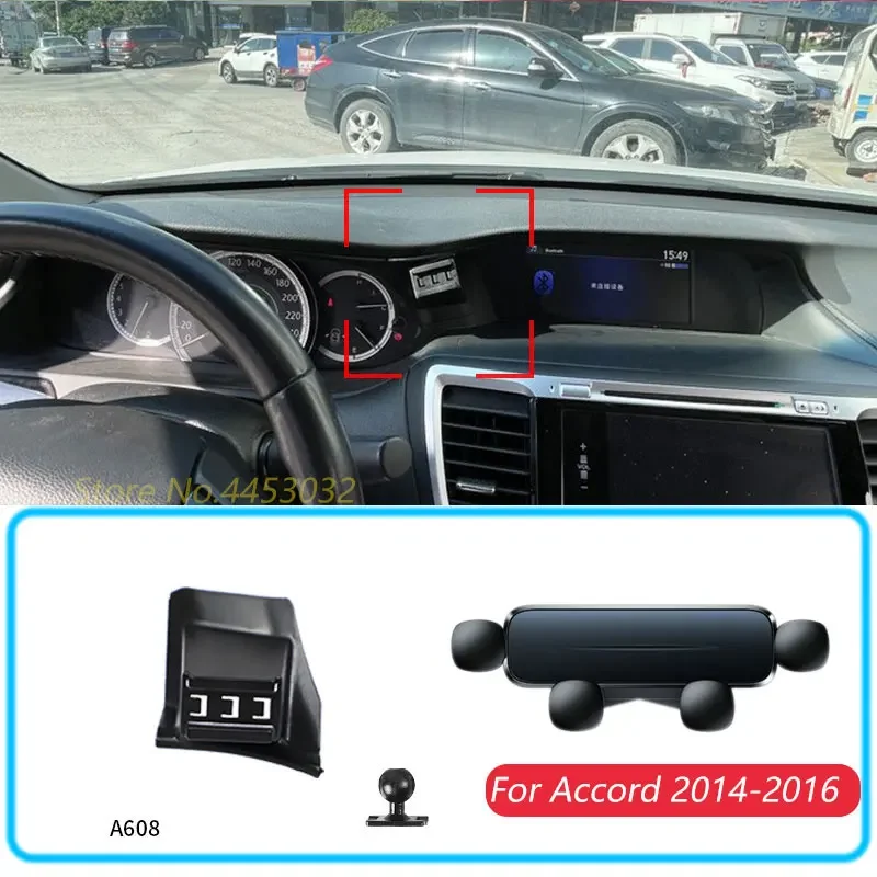 Držiteľ telefónu automobilov pre Honda Accord 9. Gen 2014-2016 Gravitačný stojan podpora Horizontal GPS Mobile Držiak príslušenstva