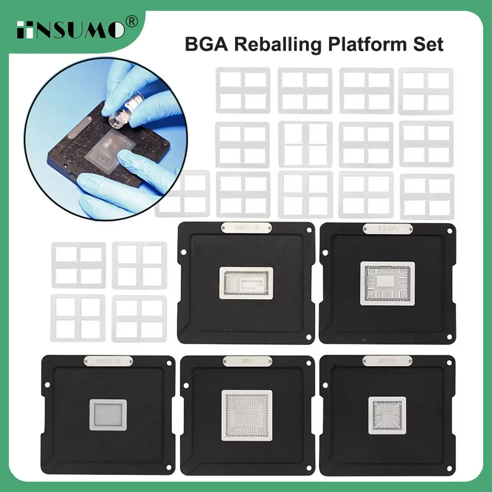 DS-908 SPOINGERS SÚPRAVA SILA pre MacBook Magnetic BGA Reballing Šablľová súprava pre všetky čipy BGA Full Set Tin Planting Stencils