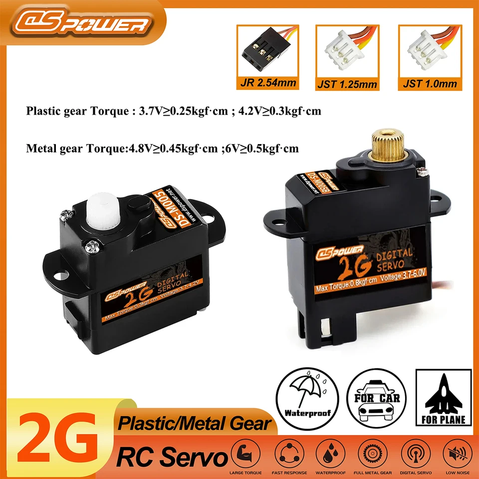 DSPOWER 2G SERVO PLASTOVÝ/METOVÝ GEAR MINI MICRO SERVO CORELESS MOTOR PRE RC PLÁNOVÝ ROZHODNOSTI ROBOL