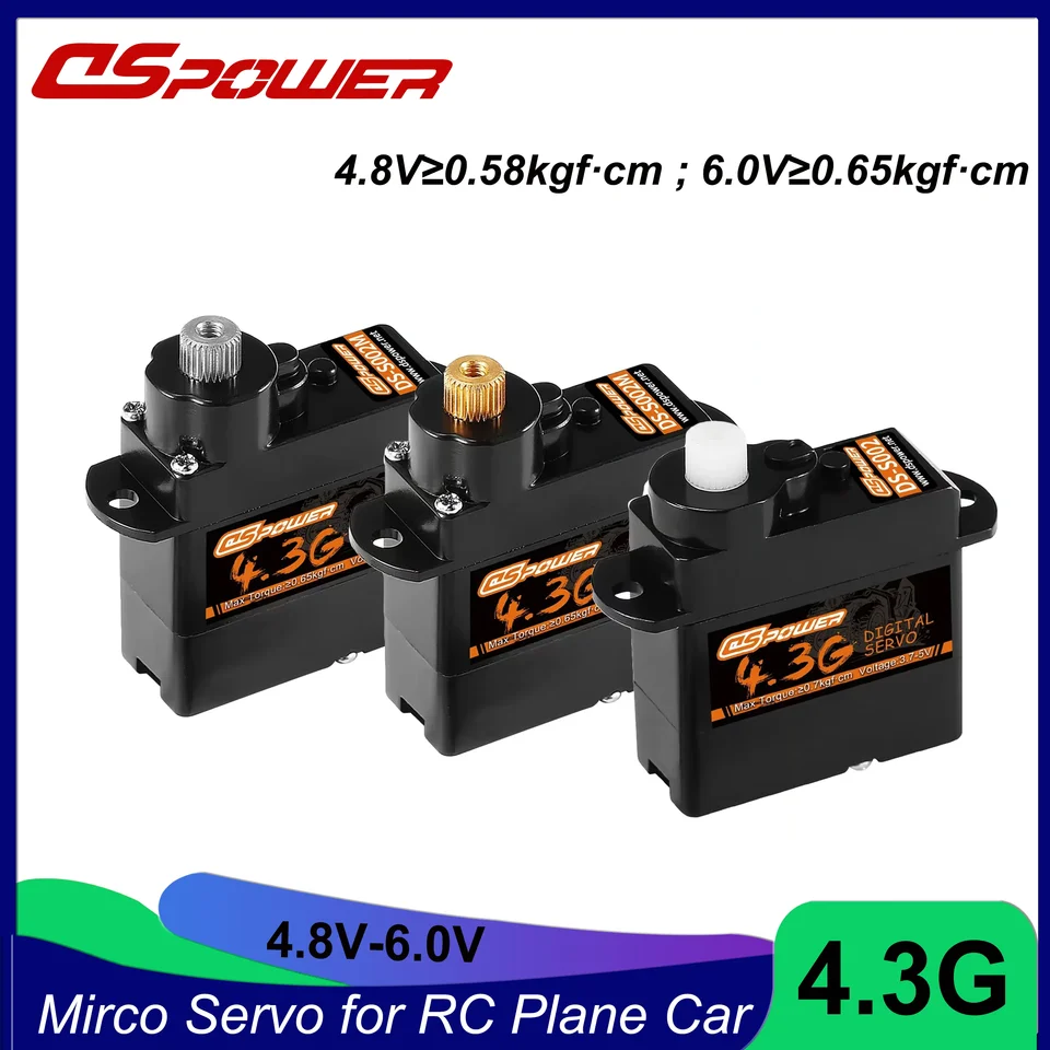 DSPOWER 4.3G Plast/Metal Gear Digital Coreless Micro Servo pre RC Plane 1/24 RC CAR Hračky WLTOYS XKS X450 TRX4M TRX6 RC