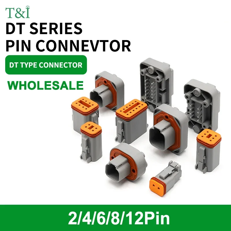 DT15-2P/4/6/8/12p Diery Deutsch Automotive Waterproof Conector Priamy PIC PCB PANEL PANEL TAMEBLE DT06-6S