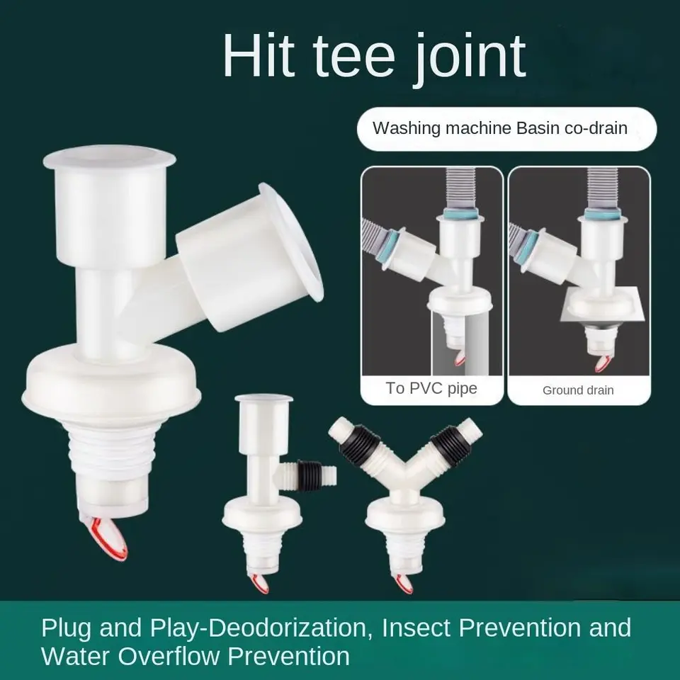 Dual-Interface Práčka Drain Drain TEE TEE Dvojúčelové potrubné konektorové podlahové odtokové kĺb Dva v jednom