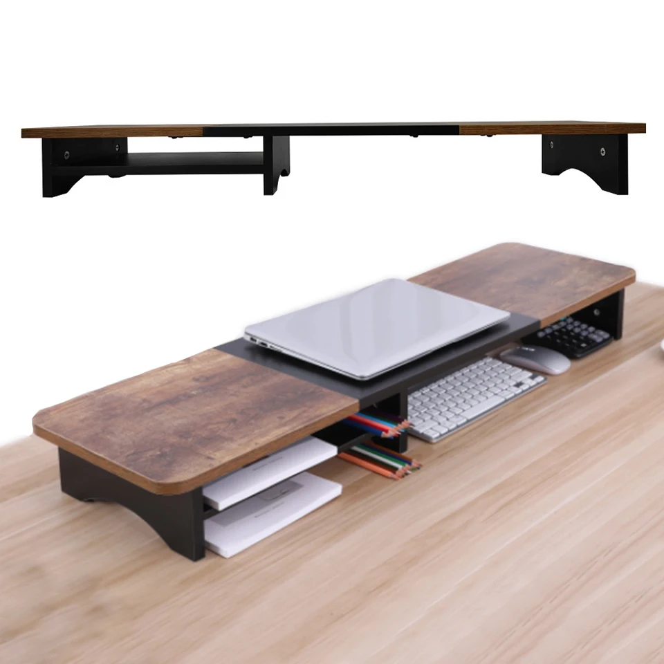 Dual Monitor Stand Viacúčelové 2 monitor Riser Stand Desk Organizátor Poličky pre televízne tlačiarne pre notebook