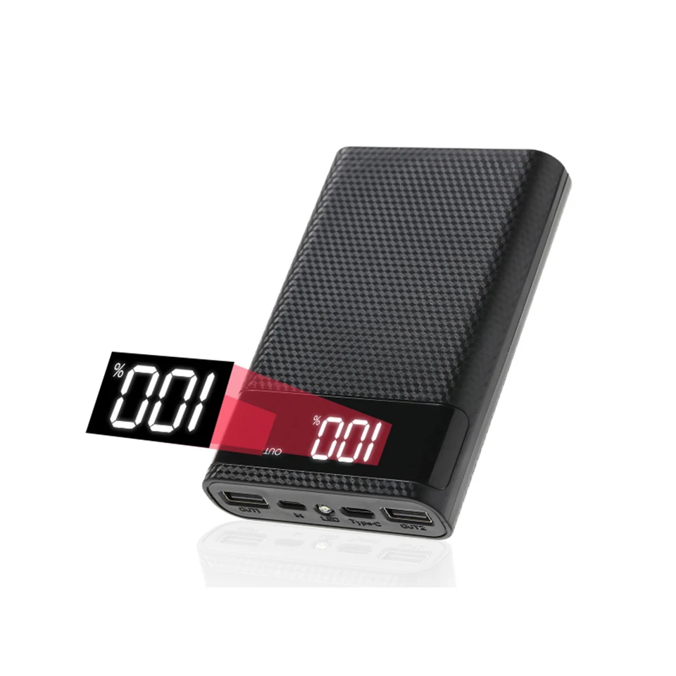Dual USB Micro USB Typ C Power Bank shell 5V DIY 4*18650 SKLADOVANIE PAYNA NAPLATBY SKOJE BEZ BATÉRIA