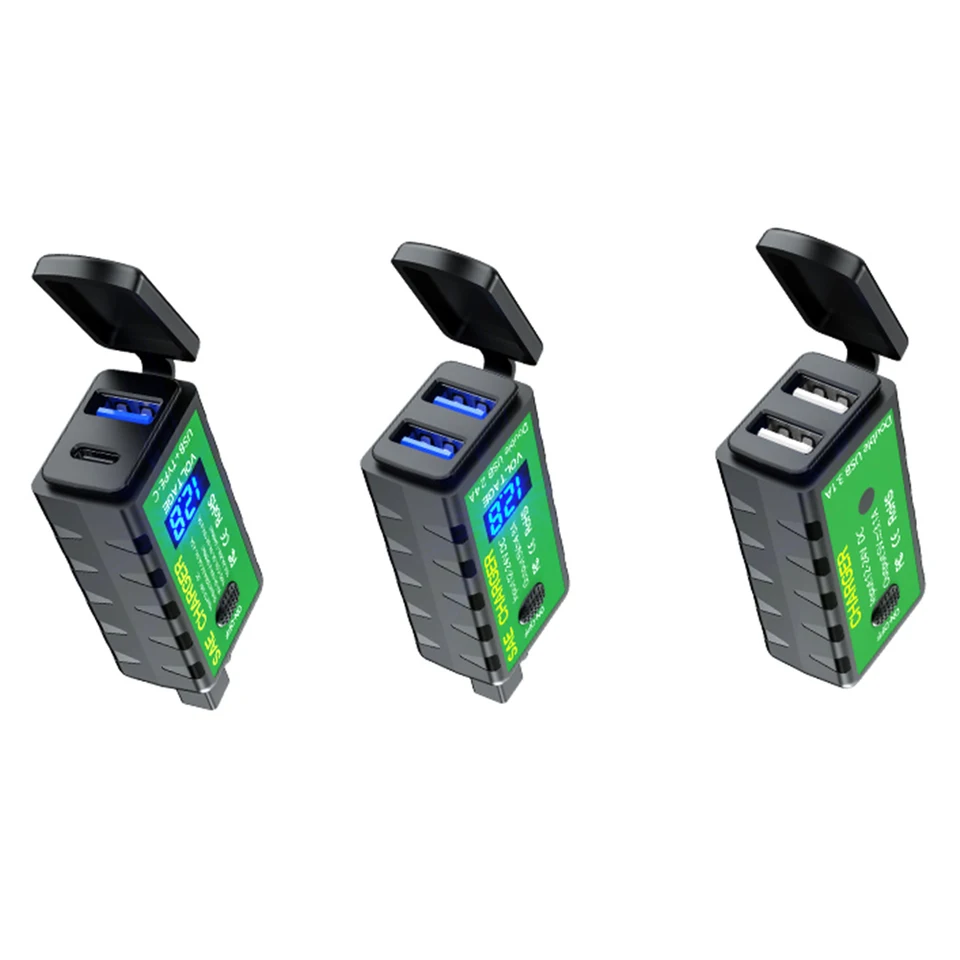Dual USB motocyklová nabíjačka SAE na USB Rýchle nabíjacie adaptér pre GPS mobilných telefónov