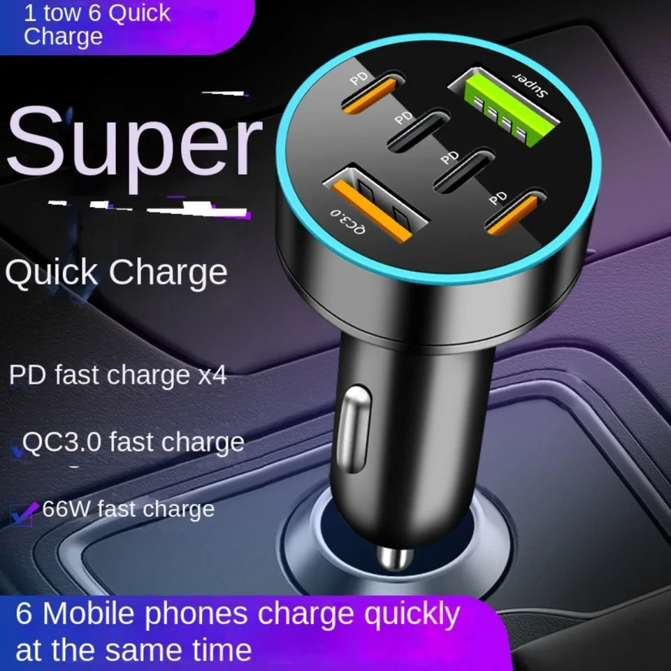 Dual USB výstup mobilného telefónu nabíjačka 5 portov typu C 5 Porty nabíjačky autom rýchle nabíjanie nabíjacieho nabíjačky nabíjačky