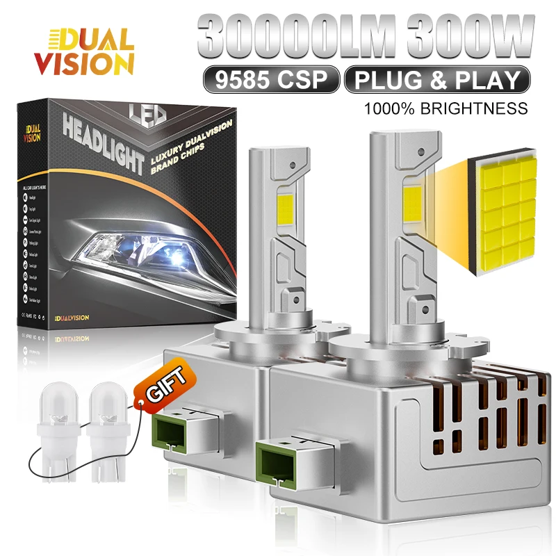 DualVision D1S D3S LED svetlomet žiaroviek CANBUS 30000LM CSP D4S D2S LED 300W Super Bright D1R D4R D2R D3R D Séria Series Series 12v