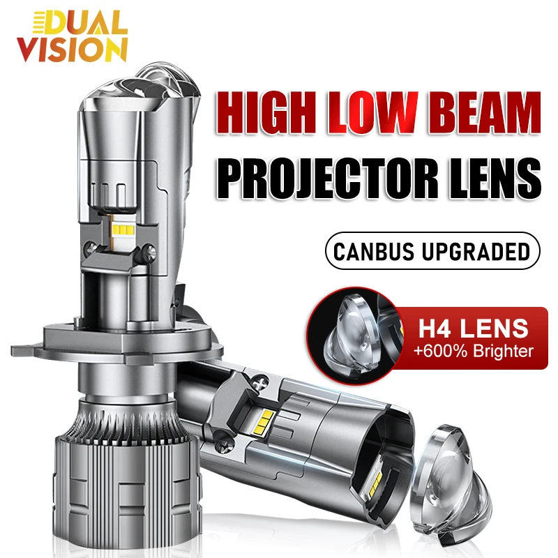 DualVision H4 LED svetlomety CANBUS Vysoký nízky lúč 30000LM 300 W Mini Automobilka Auto Turbo Lamp Dual projektor šošovky 12v 2ks