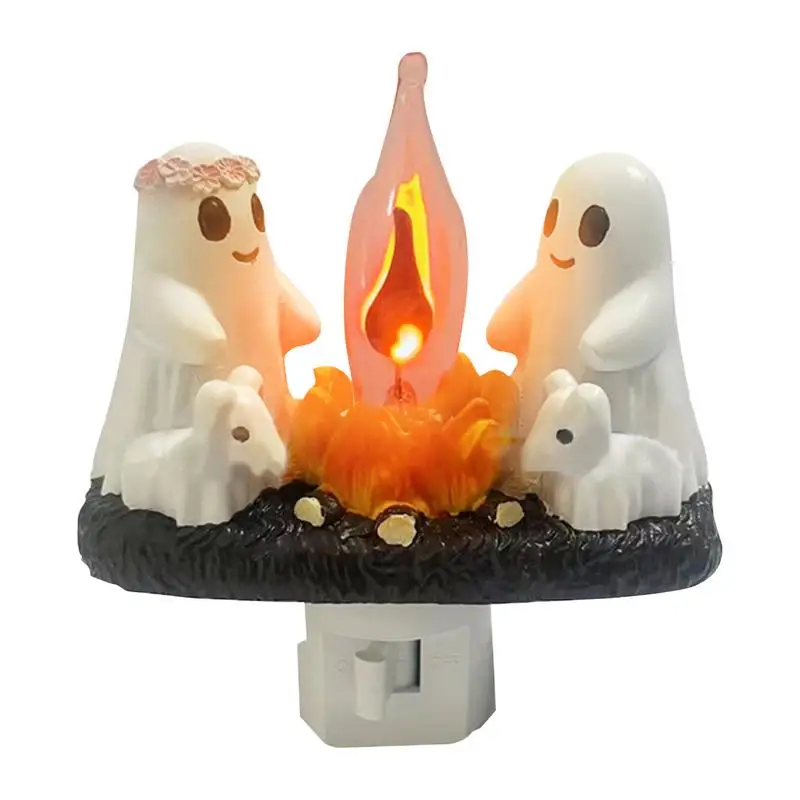 Duchovné blikajúce nočné svetlo Halloween nočné svetlo vnútorná dekorácia 3D LED Fire Lamp Ghost Lights Halloween Decorácie pre
