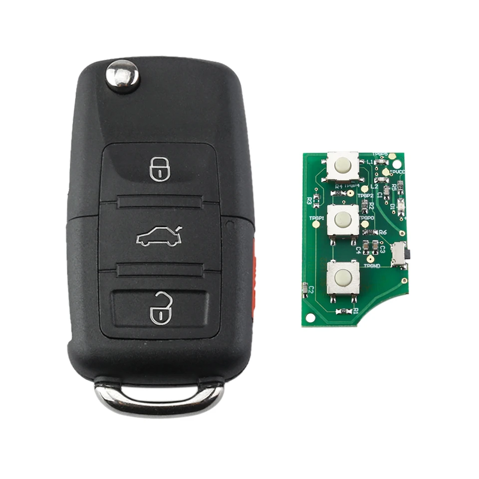 Dudely for 2002 - 2005 VW Golf Jetta 3+1 tlačidlá Fliping Remote Key 315MHz ID48 Chip 1J0959753am 1J0959753DC