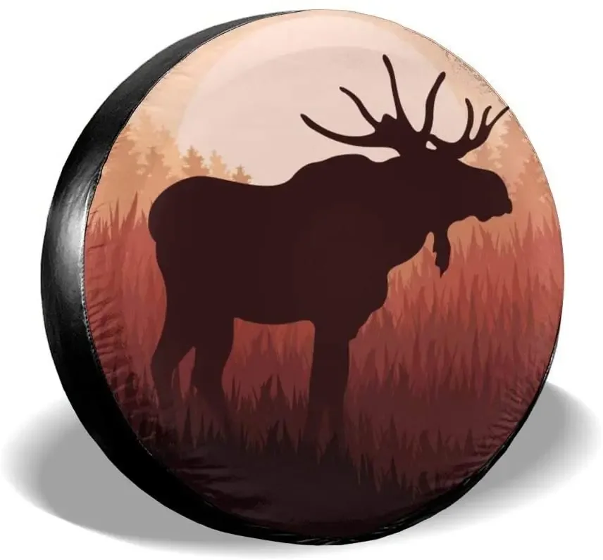 Dujiea Wild Moose Nature Landscape Replace Tire Cover, Universal Conser Tire Crys