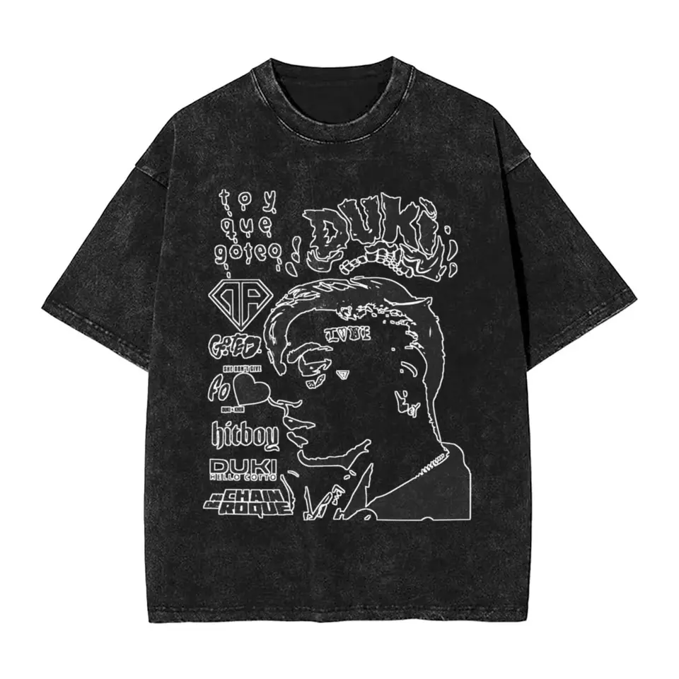 Duki Trap rap rockstar argentína tričko hip hopu hopy s krátkym rukávom High Street tričká retro mužov dám