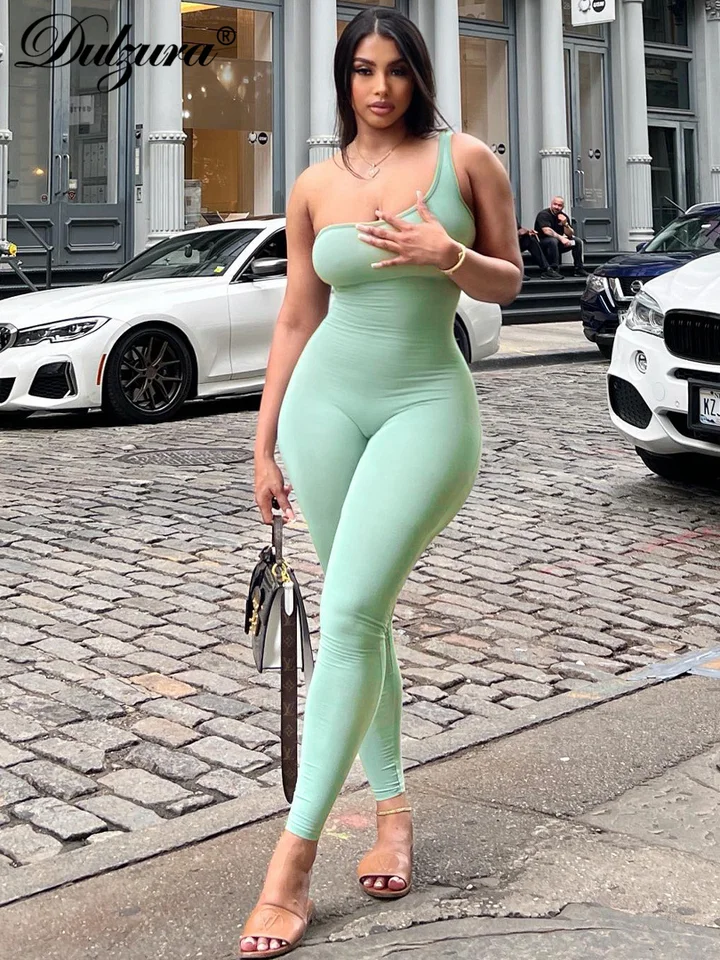 Dulzura šikmé goliere jedno rameno 2023 letné rukávy Solid Pure Outfits Clothing Swessuit Clubwear Sexy párty tela-thaping