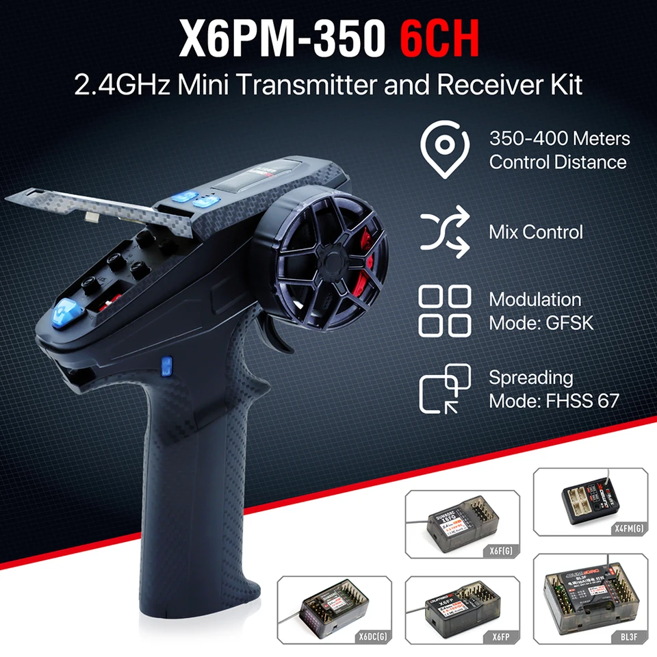 Dumborc X6PM-350 RC Pán a prijímací súprava BL3F/X6FG/X6FP/X4FMG 2,4 GHz RC Controller 6ch Gyro Universal RC CAR