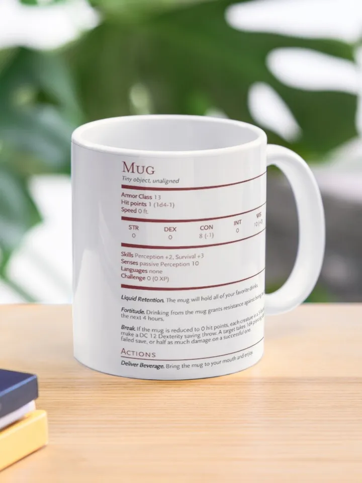 Dungeons and Dragons Stat Coffee Ceramics Ceramics hrnčeky čaj Čaj šálky Mlieko šálky Darče