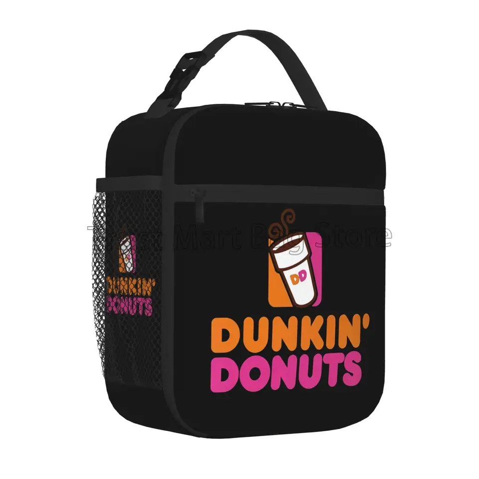 Dunkin Donuts logo tlač izolovaný obedový taška opakovane použiteľný prenosný nepremokavý tepelný obedový box bento tote pre kancelársku prácu piknik