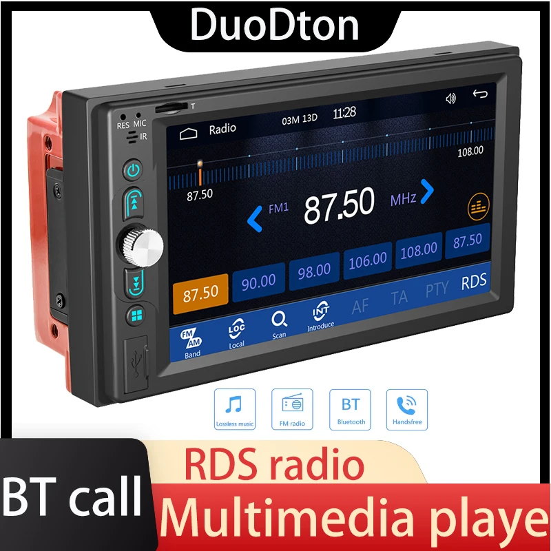DUODTON 6,2 palca 1 DIN Car Radio Radio MP5 Multimedia Player Touch Screen FM ISO Power Aux Vstup bluetooth USB Mirror Link Automatické rádio Rádio