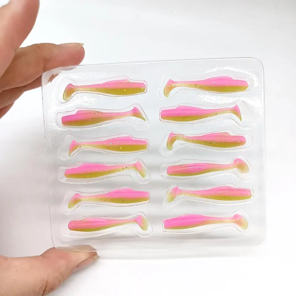 Duoduoyu 12ks TPR plávajúce mini mäkké rybárske návnada 0,5 g/40 mm Small Ttail návnada Wobbler Isca Pesca Artificial Fishing Retge