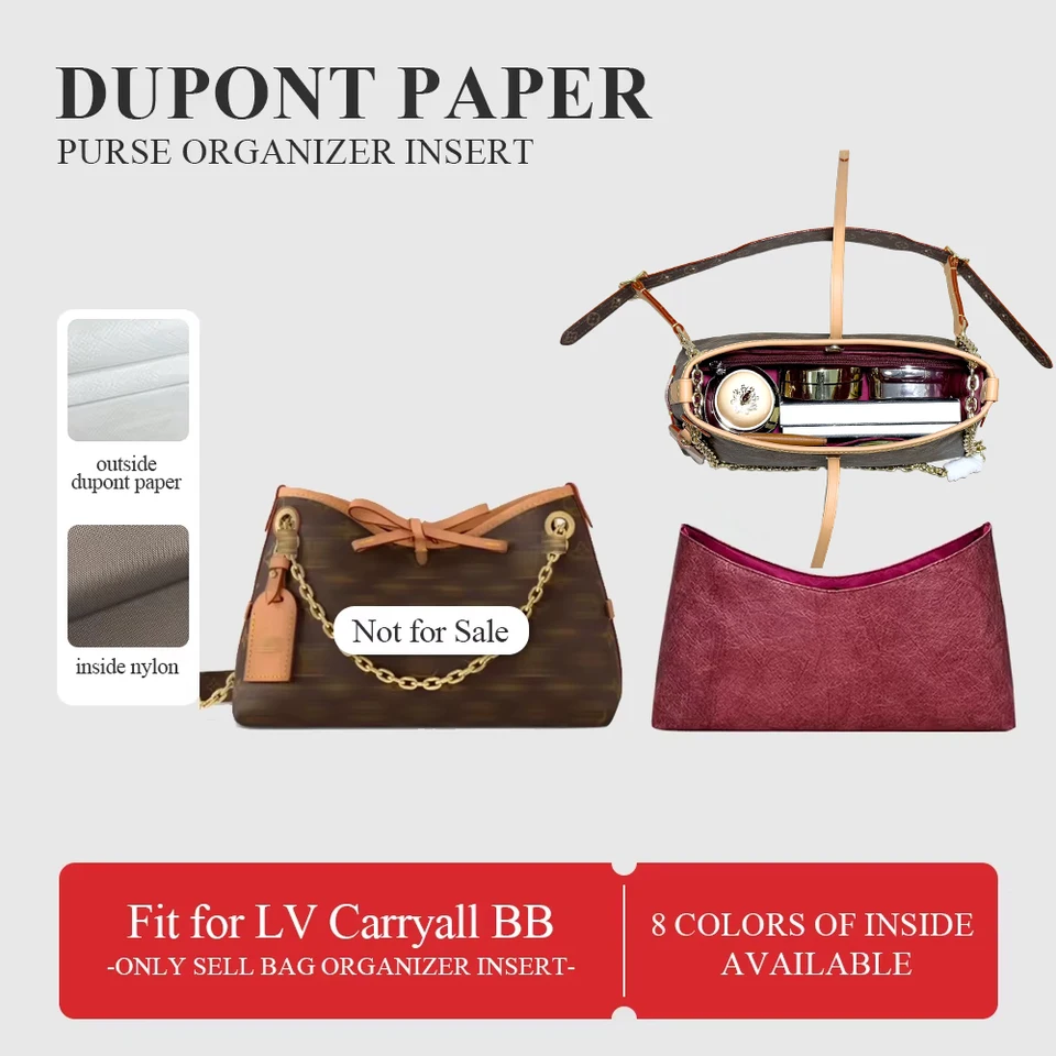DuPont Paper Capere Organizátor Vložte Fit Fit for LV Carryll BB Vnútri skladovacieho vrecka Lightweight Vnútorná vložka make -up vrecka v vrecku
