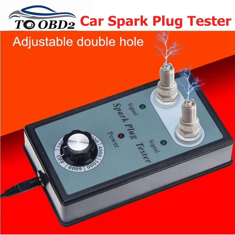 Duálny otvor 12V Analyzátor zapaľovacej sviečky pre zapaľovaciu sviečku pre 12 V pre 12 V benzínové vozidlá automobilu Tester