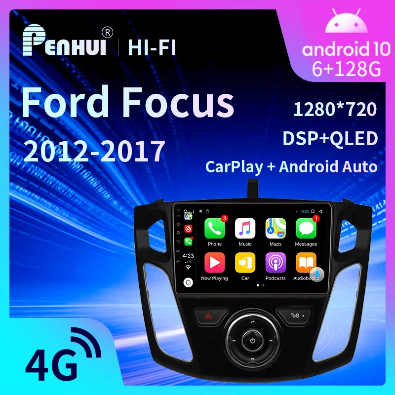 DVD automobilu pre Ford Focus (2012-2017) Automobilie Multimedia Video Player Navigation GPS GPS Android 10.0 Double Din