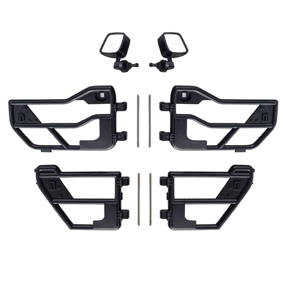Dvere plastových trubíc RC a spätné zrkadlo pre 1:10 RC Crawler Car Axial SCX10 90046 pre Jeep Wrangler Hard Body Shell