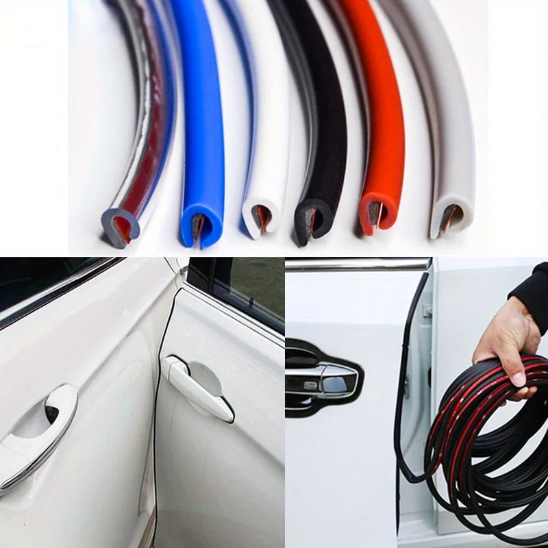 Dvere vozidla výlety gumy Ochranné ochranné 10 m prúžky bočné dvere lišty lišty Adhesive škrabance chránené vozidlo pre autá auto