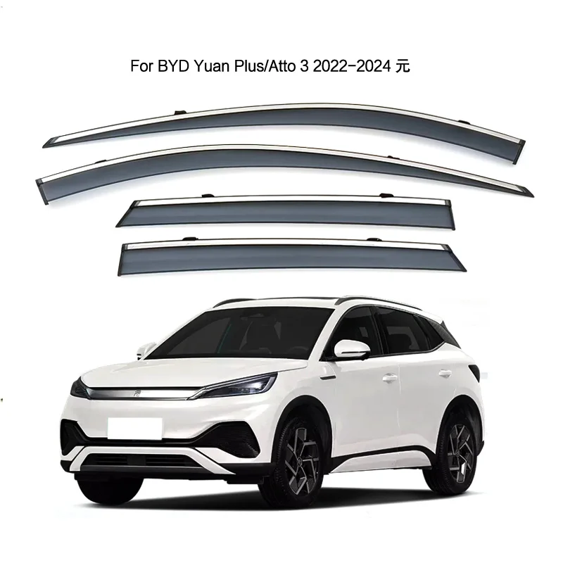 Dverné okenné deflektor Dažďový štít v priečnici chrániče pre priezor pre Byd Yuan Plus/Atto 3 2022-2024
