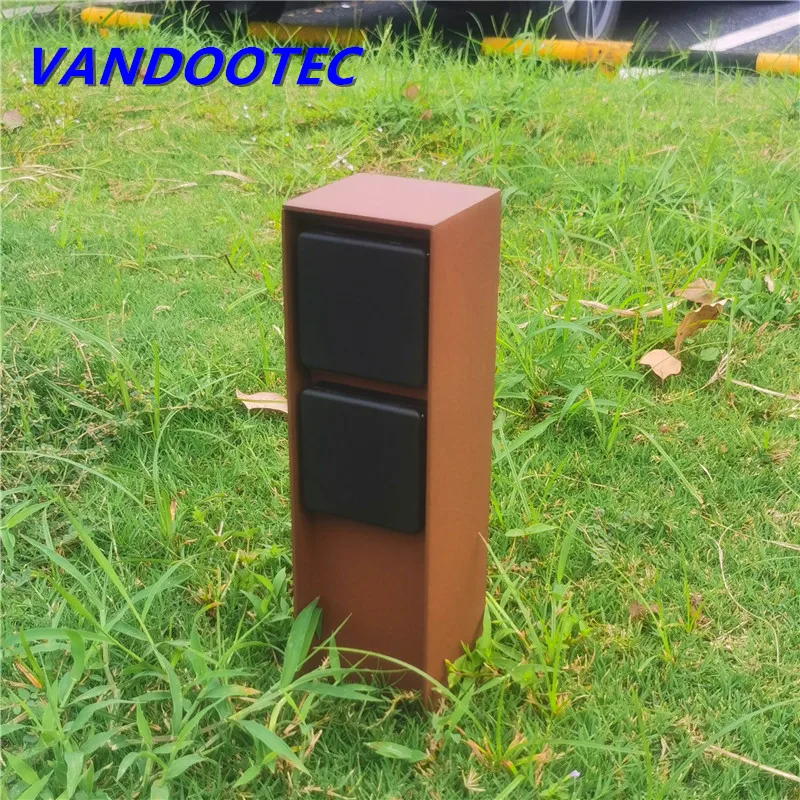 Dvojcestná vonkajšia zásuvka s hrotom nepremokavá EU zástrčka Energy Stĺpec Multi-Socket Záhradná zásuvka pre záhradné dekorácie Lawn kosačky BBQ