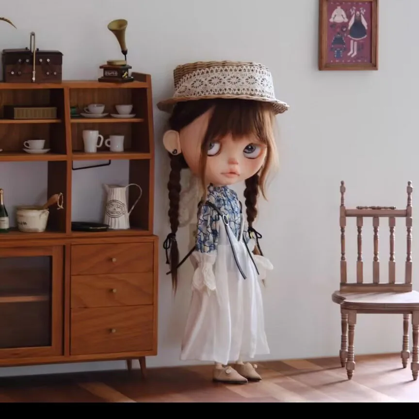 Dvojdielny oblek Blythe Japonská literatúra a umelecká top, sukňa 1/6 30 cm BJD Anime Girl (Fit for Pullip, OB24, LICCA)
