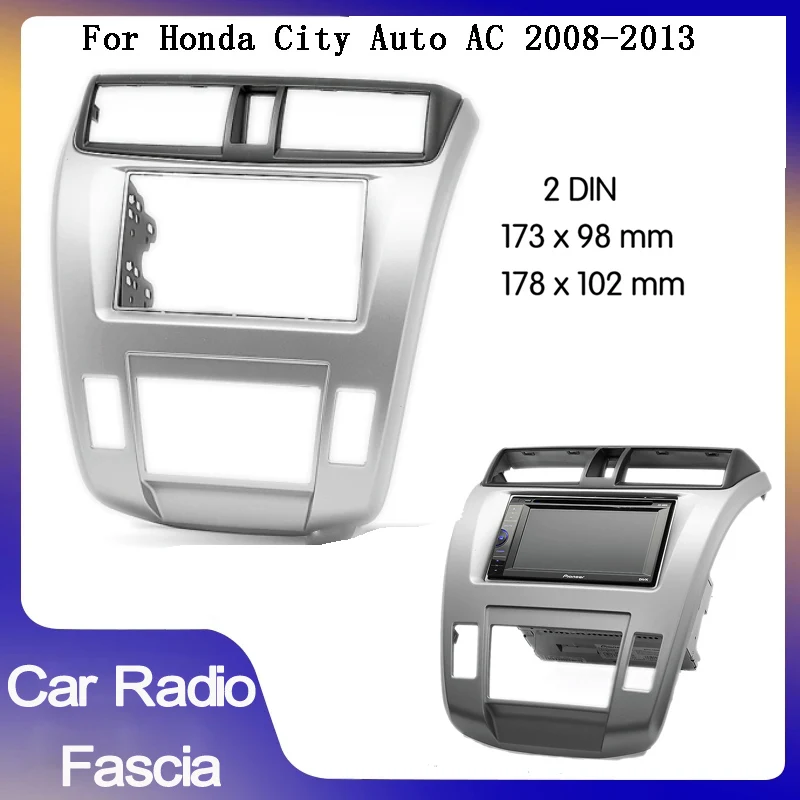 Dvojitá 2 din Car Radio Frame Fascia pre Honda City Auto AC 2008-2014 Dvojitá din Fascia Radio DVD Stereo CD Panel Dash Montáž