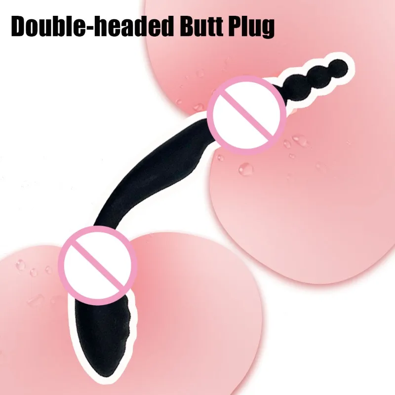 Dvojitá hlava Pull Bead Anal Plug Muž a ženská masturbácia G-Spot Anus Stimulator Massager Anal expanzia Dildo Dospelá sexuálne hračky