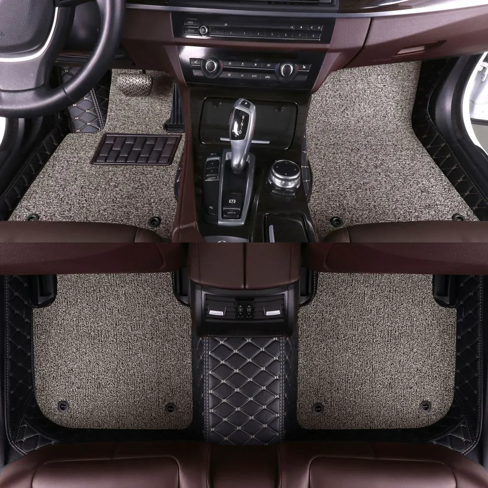 Dvojitá hodvábna slučka vrstvy auta podlahová podlaha pre Toyota Highlander Sequoia Corolla Camry Prispôsobená plne priestorový interiérový doplnok