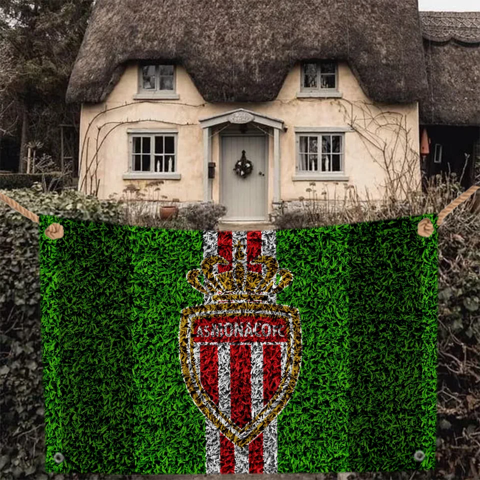 Dvojitá penetrácia Vlajka ako vlajky Monako FC pre spálne domáca záhrada Vlastná vlajka na zavesenie pádu dekorácie vonkajšie dekorácie