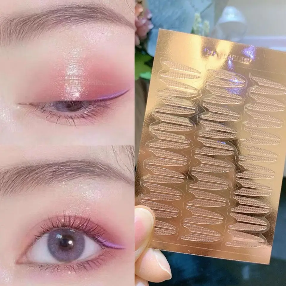 Dvojitá záhybová slepka na ovládače Lace Lace Clear Béžový nový make-up urobte samonosné nástroje oko prirodzené s pruhom b4x7