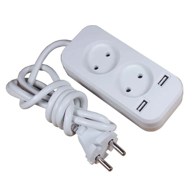 Dvojitá zásuvka European 2A 5V USB Predĺžená zásuvka s 1,5 m káblom CCA KE-11-1.5