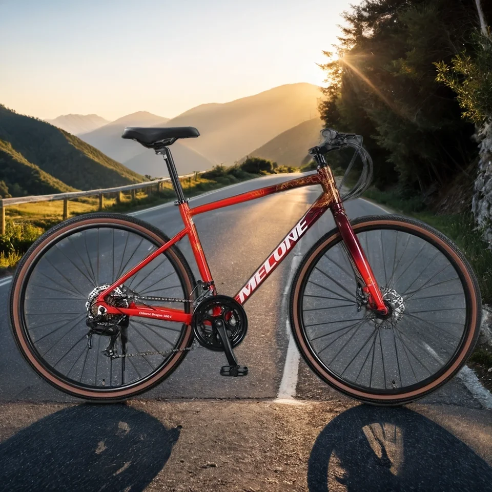 Dvojité kotúčové brzdové cestné závody 700c super svetlo hliníkové zliatiny Rám cestné bicykle Interné zapojenie