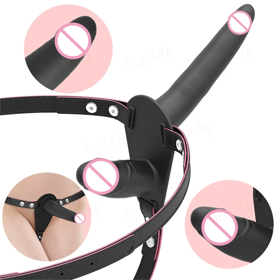 Dvojité popruhové dildo pre ženy kožené nohavice Nositeľné dildo dospelé erotické sexuálne hračky pre lesbický popruh pre penetráciu penetrácie