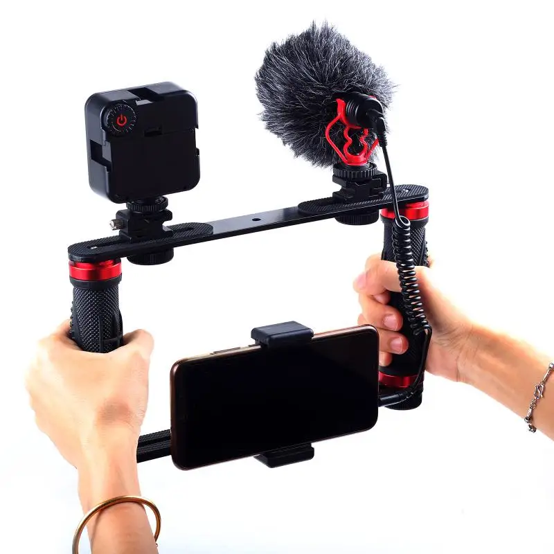 Dvojité potápačské potápačské potápačské potápačské držiak na baterku Stabilizátor pre Sony GoPro Sjcam Action Camera Camcoders Smartphone