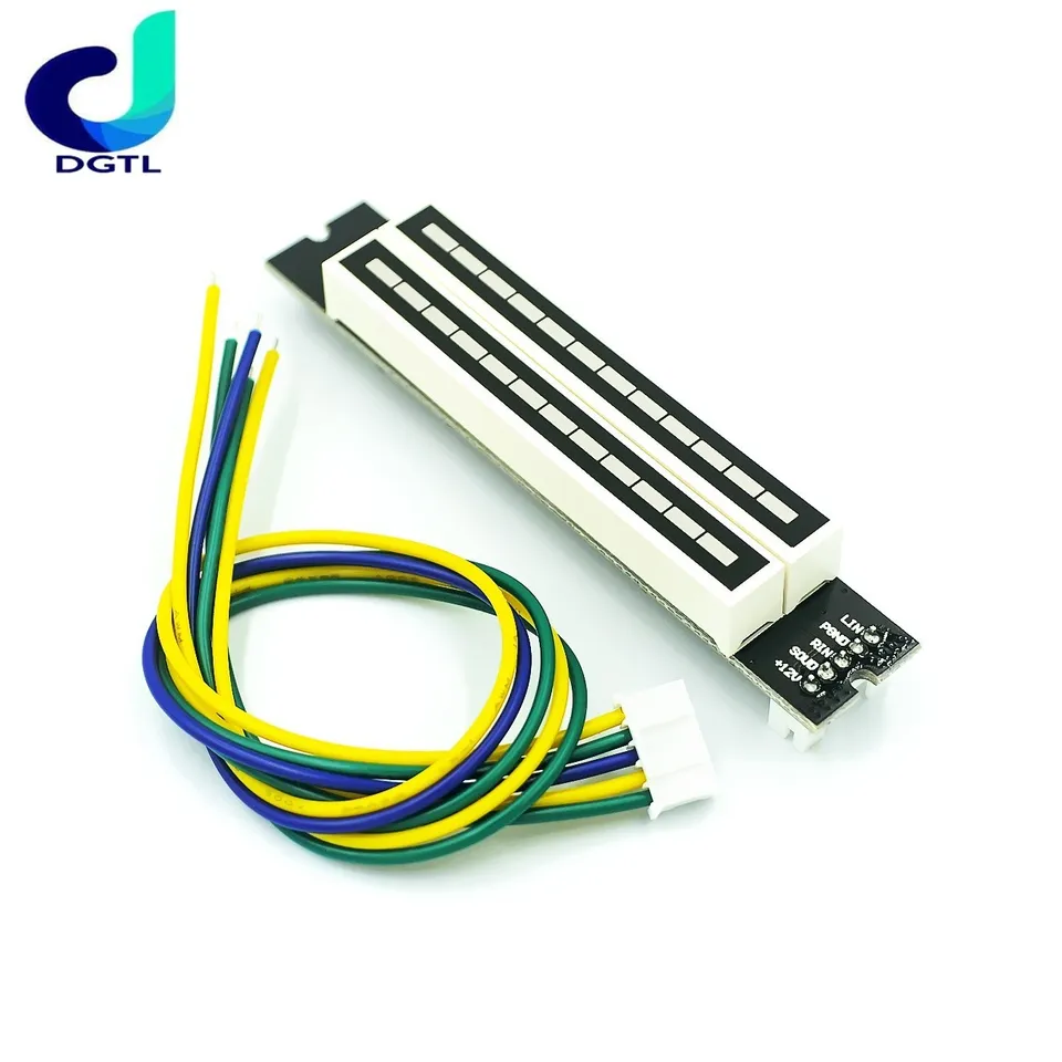Dvojitý 12-bitový dvojitý kanál LED hudobné spektrum indikátora Svetlo (7 Green 2 Orange 3 Red) Audio LED indikátor Light
