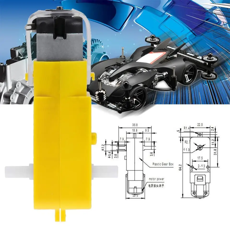 Dvojitý hriadeľ jednosmerného prevodového motorového motor