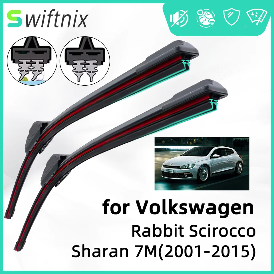 Dvojitý stierač automobilov pre Volkswagen Rabbit Scirocco Sharan 7m predné stierač čepele kefy kefy Cutter Príslušenstvo Čerinové sklo 2010